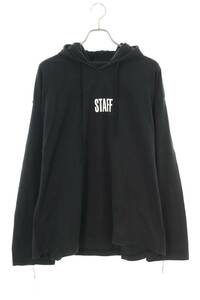 ヴェトモン VETEMENTS 17SS WSS17HA9 サイズ:M STAFFプリントカットソーパーカー 中古 BS99