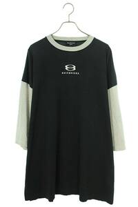 バレンシアガ BALENCIAGA 699190 TMVC8 サイズ:3 ロゴ刺繍UNITY7分袖Tシャツ 中古 SB01