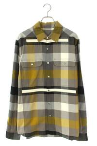 リックオウエンス Rick Owens 22SS RU01B1729-CP OUTER SHIRT サイズ:50 チェックアウター長袖シャツ 中古 OM10