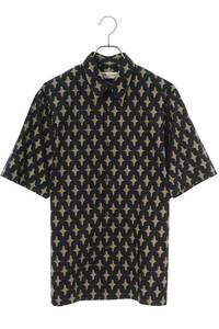 ドリスヴァンノッテン DRIES VAN NOTEN 24SS CLASEN 8138 M.W.SHIRT PET サイズ:46 総柄コットンオーバーサイズ半袖シャツ 中古 BS99