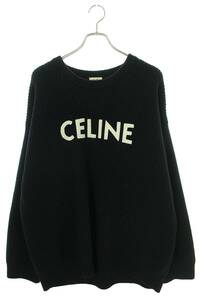 セリーヌ CELINE 21AW 2A19R423P サイズ:M ロゴワッペンオーバーサイズニット 中古 SB01