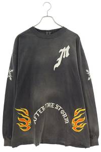 セントマイケル SAINT MICHAEL 24SS SM-YS8-0000-015 サイズ:XL ヴィンテージ加工 M フレイムプリント長袖カットソー 中古 NO05