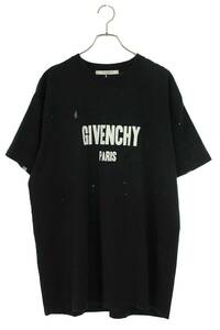 ジバンシィ GIVENCHY BM70383Y0B サイズ:XL デストロイ加工ロゴプリントTシャツ 中古 FK04