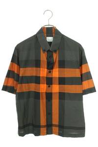  Burberry Burberry 8041532 size :XS check poly- short sleeves shirt used OM10