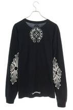 クロムハーツ Chrome Hearts CH L/S /1 サイズ:L ネックロゴバックホースシュープリント長袖カットソー 中古 OM10_画像2