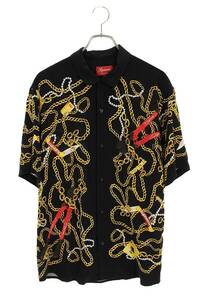 シュプリーム SUPREME 20AW Chains Rayon S/S Shirt サイズ:M チェーン総柄レーヨン半袖シャツ 中古 OM10