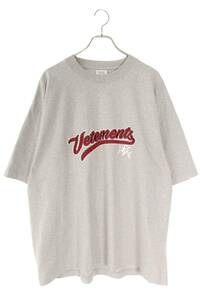 ヴェトモン VETEMENTS 18SS MSS18TR37 サイズ:L ベースボールロゴオーバーサイズTシャツ 中古 BS99