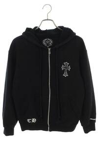 クロムハーツ Chrome Hearts SWTSHRT HD ZIP サイズ:M バッククロスラベルプリントジップパーカー 中古 SJ02