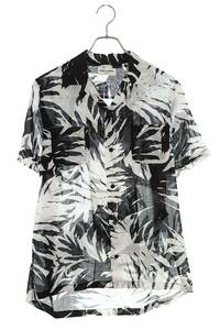  sun rolan Paris SAINT LAURENT PARIS 15AW 415167 Y955L size :36 leaf pattern aro is short sleeves shirt used SB01