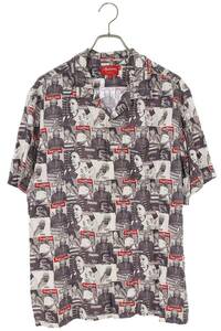 シュプリーム SUPREME 23SS Magazine S/S Shirt サイズ:L マガジンレーヨン半袖シャツ 中古 NO05