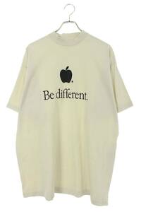 バレンシアガ BALENCIAGA 22AW 712398 TNVB3 サイズ:1 Be different刺繍Tシャツ 中古 SB01