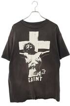 セントマイケル SAINT MICHAEL 22SS SM-S22-0000-016 サイズ:L ヴィンテージ加工キリストプリントTシャツ 中古 SB01_画像1