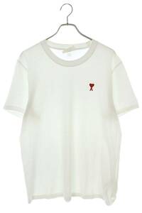アミアレクサンドルマテュッシ AMI Alexandre Mattiussi BFHJ108.723 サイズ:XL ハートAロゴ刺繍Tシャツ 中古 FK04