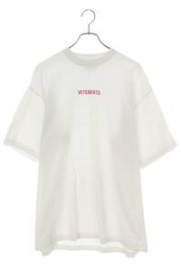 ヴェトモン VETEMENTS 22SS UE52TR120W サイズ:S ロゴレーベルTシャツ 中古 OM10