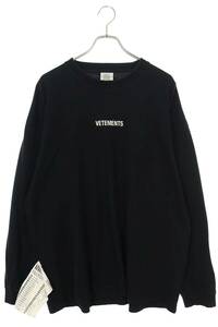 ヴェトモン VETEMENTS 19AW UAH20TR612 サイズ:L フロントロゴオーバーサイズ長袖カットソー 中古 SB01