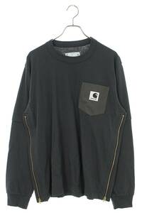 サカイ Sacai カーハート 24SS 24-0726S サイズ:3 ミニロゴサイドジップ長袖カットソー 中古 BS99