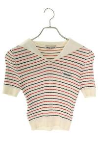 ミュウミュウ miumiu 2022 MML632 サイズ:36 セーラーカラーニットTシャツ 中古 BS99