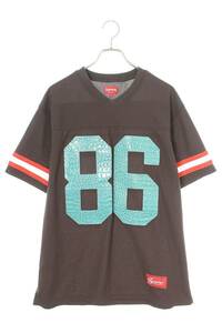 シュプリーム SUPREME 22SS Faux Croc Football Jersey サイズ:L メッシュクロコナンバリングTシャツ 中古 OM10