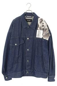 ラフシモンズ RAF SIMONS 19SS Denim Jacket Punkette 191-725 サイズ:S パッチデザインオーバーサイズデニムジャケット 中古 SB01