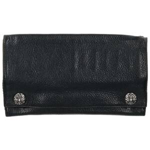 クロムハーツ Chrome Hearts LONG WALLET/ロングウォレット クロスボタンレザーウォレット財布 中古 OS06