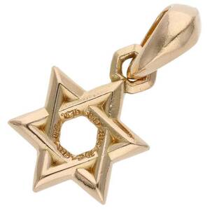 クロムハーツ Chrome Hearts 22K STAR OF DAVID/スターオブダビデチャーム ゴールドネックレストップ 中古 SJ02