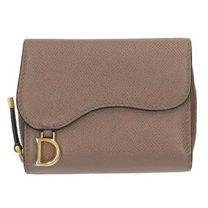  Christian Dior Christian Dior седло compact Zip бумажник кошелек б/у BS99