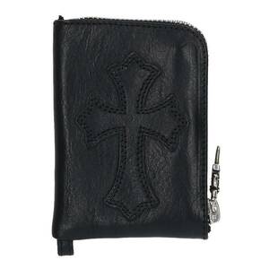 クロムハーツ Chrome Hearts TINY ZIP/タイニージップ クロスパッチレザーダガージップ財布 中古 SS07