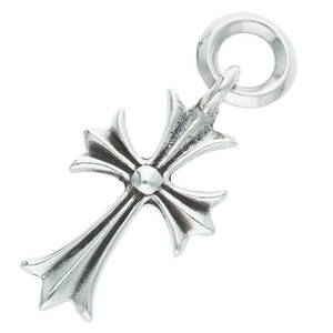 クロムハーツ Chrome Hearts TINY CH CROSS/タイニーCHクロス チャーム/シルバーネックレストップ 中古 NO05