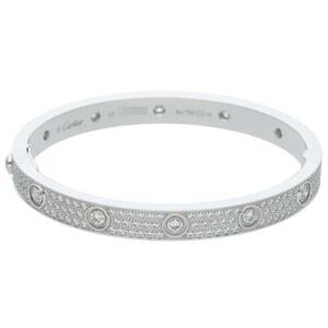 カルティエ Cartier LOVE BRACELET PAVE DIAMONDS/ラブブレス サイズ:17 18KWG PAVEダイヤ ラブブレスレット 中古 GZ11