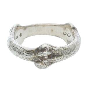 タカヒロミヤシタザソロイスト bone shaped band ring サイズ:9号 ボーンシェイプバンドシルバーリング 中古 FK04