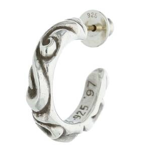 クロムハーツ Chrome Hearts HOOP SCROOL 1/スクロールフープ シルバーピアス 中古 OM10