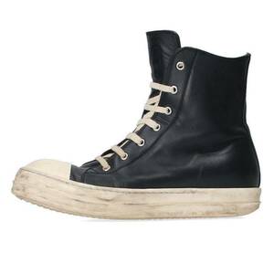 リックオウエンス Rick Owens RAMONES サイズ:42 ラモーンズレザーハイカットスニーカー 中古 SB01