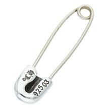 クロムハーツ Chrome Hearts SAFETY PIN SM 1DIA/スモールセーフティピン １ダイヤ/シルバーネックレストップ 中古 SJ02_画像2