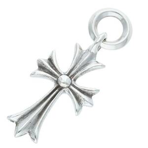 クロムハーツ Chrome Hearts TINY CH CROSS/タイニーCHクロス チャーム/シルバーネックレストップ 中古 SS07