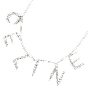 セリーヌバイエディスリマン CELINE by Hedi Slimane 21SS NECKLACE IN SILVER BRASS シルバーネックレス 中古 SB01