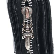 クロムハーツ Chrome Hearts SQ ZIP BILL/スクエアジップビル ラウンドジップレザーウォレット財布 中古 OS06_画像5