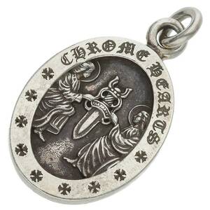 クロムハーツ Chrome Hearts ANGEL MEDAL OVAL/エンジェルメダルオーバル シルバーネックレストップ 中古 OS06