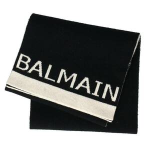 バルマン BALMAIN ロゴ刺繍マフラー 中古 BS99