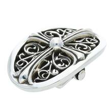 クロムハーツ Chrome Hearts BUCKL OVAL CROSS1.5/1.5クラシックオーバルクロス シルバーバックル 中古 OM10_画像4