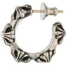 クロムハーツ Chrome Hearts HOOP CROSS SML/クロスバンドフープ シルバーピアス 中古 OM10_画像4