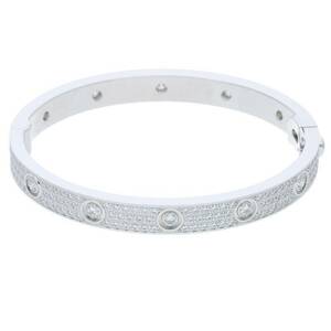 カルティエ Cartier LOVE BRACELET PAVE DIAMONDS ラブブレス サイズ:17 K18WG PAVEダイヤ ラブブレスレット 中古 GZ11