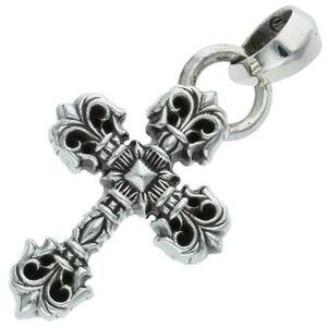 クロムハーツ Chrome Hearts FILIG/CROSS-XSM W/BALE/フィリグリークロスXSベイル wベイル/シルバーネックレストップ 中古 SS07