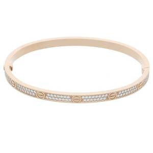 カルティエ Cartier LOVE BRACELET ラブブレス スモールモデル サイズ:17 K18PG パヴェダイヤ スモールモデルブレスレット 中古 SS13