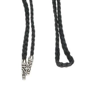 クロムハーツ Chrome Hearts LEATHER BRAID/スクロールレザーブレード シルバーネックレス 中古 GZ11