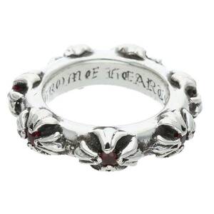 クロムハーツ Chrome Hearts CROSS BAND RUB/クロスバンド サイズ:7号 PAVEルビー/シルバーリング 中古 SJ02