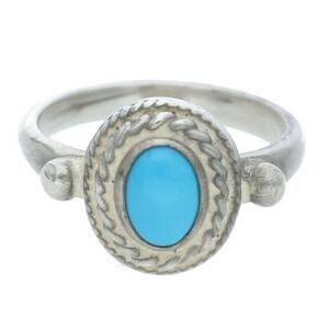  Goro's goro's silver . turquoise Pinky size :9 number ring used HJ08