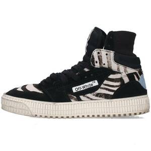 オフホワイト OFF-WHITE Court 3.0 High Zebra サイズ:35 ゼブラ柄ハラコ切替ハイカットスニーカー 中古 BS99