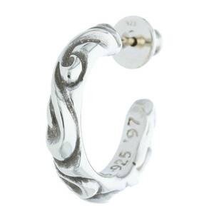 クロムハーツ Chrome Hearts HOOP SCROOL 1/スクロールフープ シルバーピアス 中古 OS06