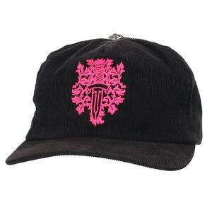 クロムハーツ Chrome Hearts TRUCKER CAP/コーデュロイトラッカー ダガー刺繍レザーストラップキャップ 中古 SJ02