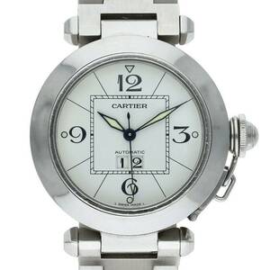 カルティエ Cartier 2475 パシャC 白文字盤ビッグデイトステンレス腕時計 中古 BS99
